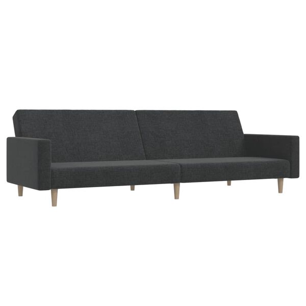 vidaXL Canap&eacute;-lit &agrave; 2 places gris fonc&eacute; tissu