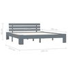 vidaXL Cadre de lit sans matelas gris bois massif de pin 180x200 cm