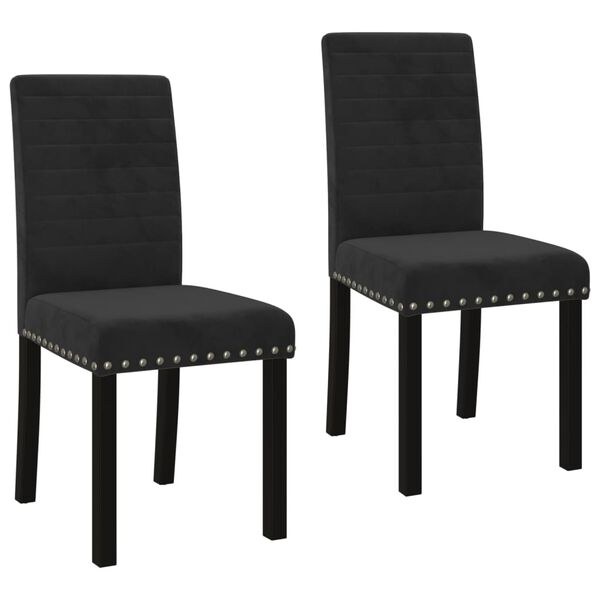 vidaXL Chaises &agrave; manger lot de 2 noir velours