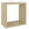 vidaXL &Eacute;tag&egrave;res cube murales 2 pcs Blanc et ch&ecirc;ne sonoma 26x15x26 cm