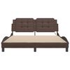 vidaXL Cadre de lit avec LED sans matelas Zadar marron 160x200 cm
