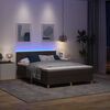 vidaXL Lit &agrave; ressort LED avec matelas Marron fonc&eacute; 140 x 190 cm tissu