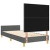 vidaXL Cadre de lit avec t&ecirc;te de lit Gris fonc&eacute; 90 x 200 cm tissu