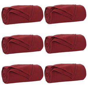 vidaXL Couvertures &agrave; jeter 6 pc Bordeaux 240 x 220 cm 4.28 kg Polaire