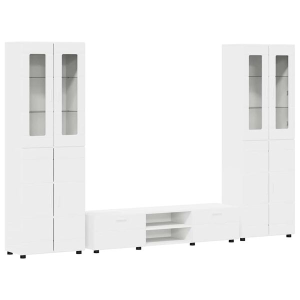 vidaXL Ensemble meuble TV avec tiroir Blanc Bois d'ing&eacute;nierie