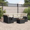 vidaXL Salon de jardin 7 pcs avec coussins noir r&eacute;sine tress&eacute;e