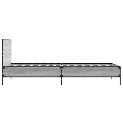 vidaXL Cadre de lit sans matelas sonoma gris 75x190 cm