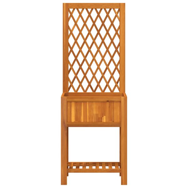 vidaXL Jardini&egrave;re avec treillis et &eacute;tag&egrave;re bois massif d'acacia