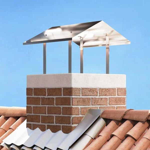 vidaXL Hotte de chemin&eacute;e Argent&eacute; 60 x 60 x 38 cm Acier inoxydable