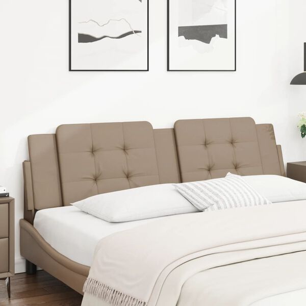 vidaXL Coussin de t&ecirc;te de lit Zadar cappuccino 180 cm similicuir