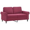 vidaXL Canap&eacute; 2 places avec oreillers bordeaux 120 cm velours