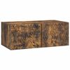 vidaXL Meuble TV mural 78,5 x 31 cm Ch&ecirc;ne fum&eacute; Bois d'ing&eacute;nierie