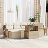 vidaXL Ensemble de canap&eacute; de jardin avec coussin 7 pcs beige et cr&egrave;me