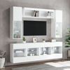 vidaXL Ensemble de meubles TV muraux 6 pcs avec lumi&egrave;res LED blanc