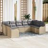 vidaXL Ensemble de canap&eacute; de jardin 9 pcs Beige Poly rotin