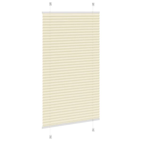 vidaXL Store pliss&eacute; cr&egrave;me 75x100 cm largeur du tissu 74,4 cm polyester