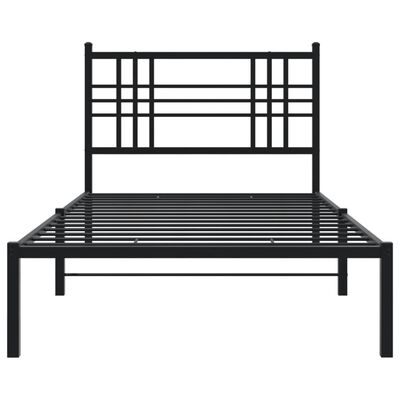 vidaXL Cadre de lit métal sans matelas avec tête de lit noir 100x200cm