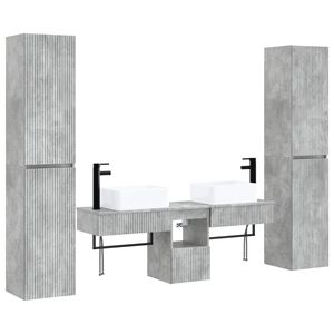 vidaXL Ensemble de mobilier de salle de bain 5 pc Gris b&eacute;ton
