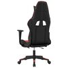 vidaXL Chaise de jeu de massage et repose-pied Noir rouge Similicuir