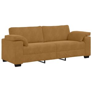 vidaXL Canap&eacute; 3 places marron 220x77x82 cm velours