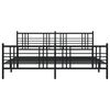 vidaXL Cadre de lit métal sans matelas avec pied de lit noir 183x213cm
