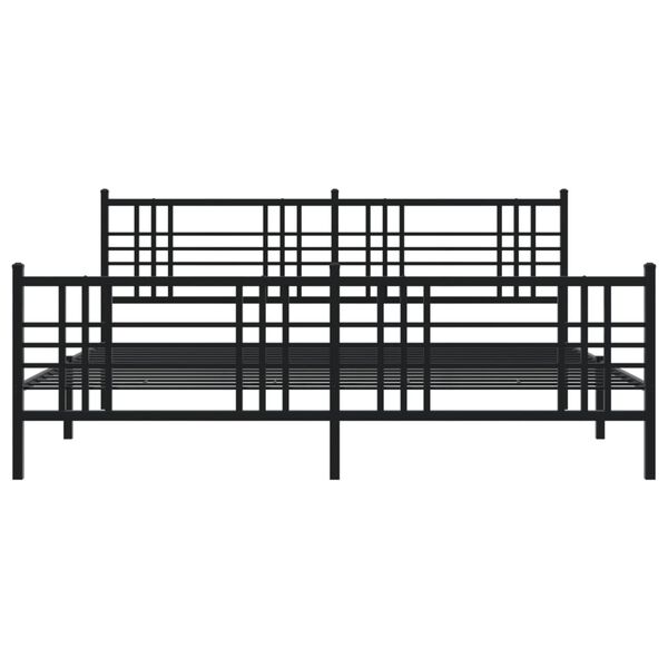 vidaXL Cadre de lit métal sans matelas avec pied de lit noir 183x213cm