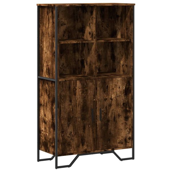 vidaXL Buffet haut ch&ecirc;ne fum&eacute; 79,5x35,5x137,5 cm bois d'ing&eacute;nierie