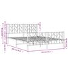 vidaXL Cadre de lit m&eacute;tal sans matelas et pied de lit blanc 150x200 cm