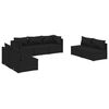 vidaXL Salon de jardin 7 pcs avec coussins R&eacute;sine tress&eacute;e Noir