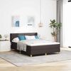 vidaXL Lit &agrave; ressorts avec matelas Marron fonc&eacute; 190 x 140 cm Polyester