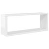 vidaXL &Eacute;tag&egrave;res murales cube 4 pcs Blanc brillant Bois d&rsquo;ing&eacute;nierie