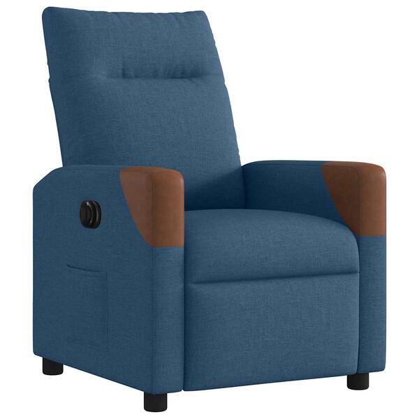 vidaXL Fauteuil inclinable &eacute;lectrique Bleu Tissu