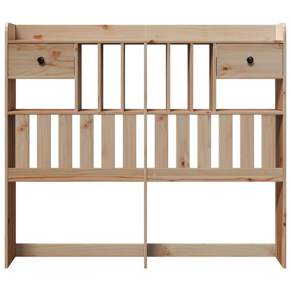 vidaXL T&ecirc;te de lit avec rangement 135 cm bois massif de pin
