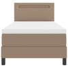 vidaXL Lit &agrave; ressorts avec matelas Cappuccino 100 x 200 cm Simili cuir