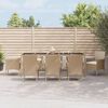 vidaXL Ensemble &agrave; manger de jardin et coussins 9 pcs beige Poly rotin