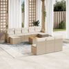 vidaXL Salon de jardin 11 pcs avec coussins beige r&eacute;sine tress&eacute;e