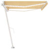 vidaXL Auvent manuel r&eacute;tractable avec LED 450x350 cm Jaune et blanc