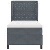 vidaXL Lit &agrave; ressorts avec matelas Gris fonc&eacute; 190 x 90 cm Polyester