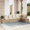 vidaXL Ensemble de canap&eacute; de jardin 6 pcs Beige et cr&egrave;me Polyrotin