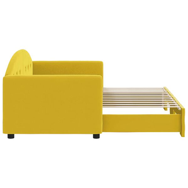 vidaXL Lit de jour avec lit gigogne jaune 80x200 cm velours