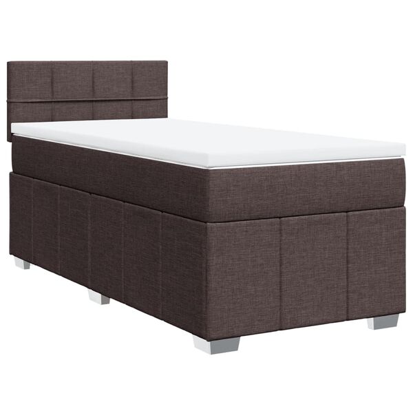 vidaXL Sommier &agrave; lattes de lit avec matelas Marron fonc&eacute; 80x200 cm
