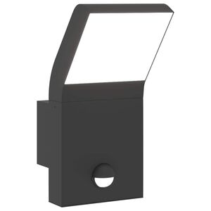 vidaXL Applique murale LED d'ext&eacute;rieur avec capteurs noir