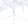 vidaXL Demi-arbre de No&euml;l artificiel pr&eacute;-&eacute;clair&eacute; et boules blanc 150cm