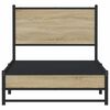 vidaXL Cadre de lit en métal sans matelas chêne sonoma 90x200 cm