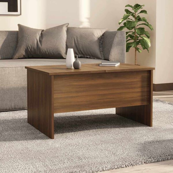 vidaXL Table basse Ch&ecirc;ne marron 80x50x42,5 cm Bois d'ing&eacute;nierie