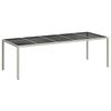 vidaXL Table de jardin blanc 250x100x75 cm r&eacute;sine tress&eacute;e verre tremp&eacute;