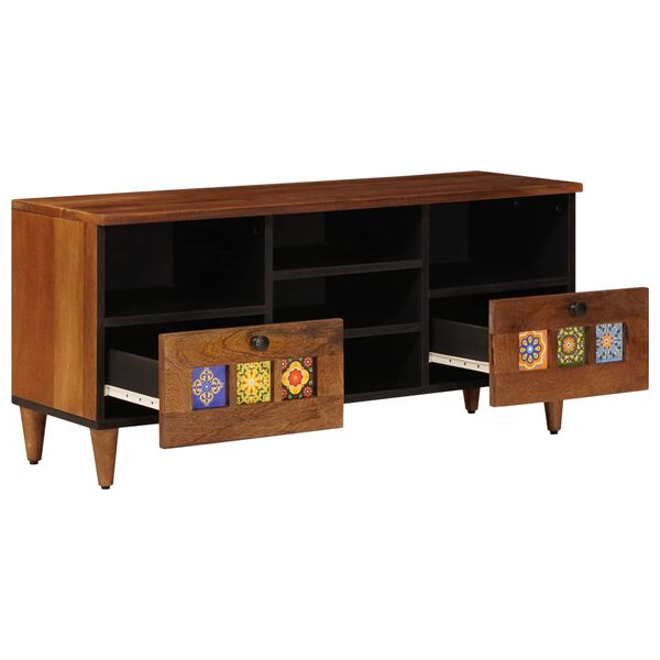 vidaXL Meuble TV Noyer 100 x 33 x 46 cm Bois de mangue massif