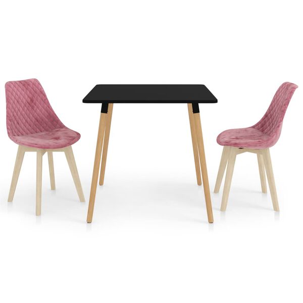 vidaXL Ensemble de salle &agrave; manger 3 pcs Rose