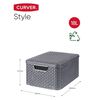 Curver Bo&icirc;te de rangement avec couvercle Style M 18L Argent&eacute; m&eacute;tallis&eacute;