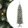 vidaXL Arbre de No&euml;l artificiel slim Vert et blanc 150 cm